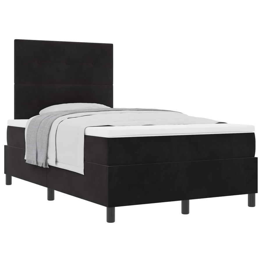 Boxspringbed met matras met hoofdeinde Zwart 120 x 190 cm Stof