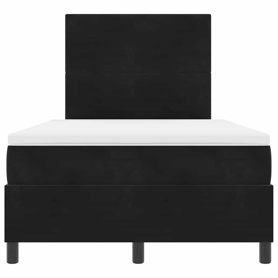 Boxspringbed met matras met hoofdeinde Zwart 120 x 190 cm Stof