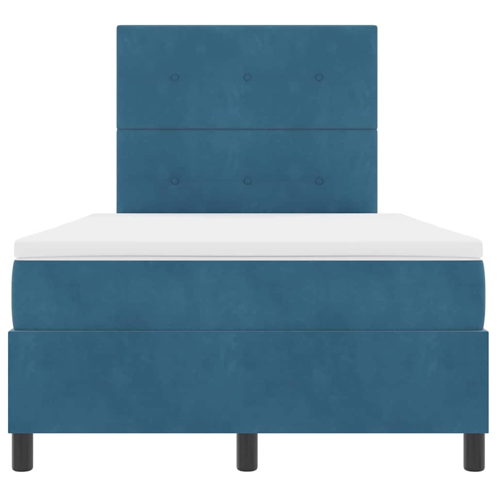 Boxspring bed met matras Donkerblauw 120 x 190 cm Fluweel