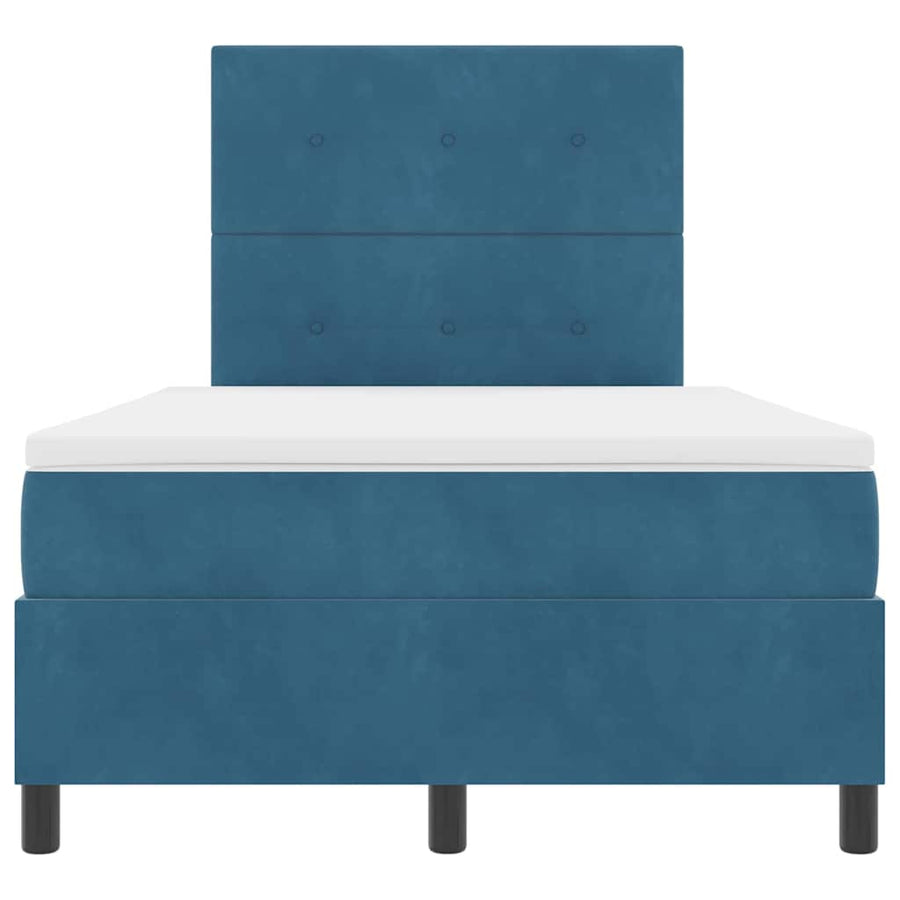 Boxspring bed met matras Donkerblauw 120 x 190 cm Fluweel