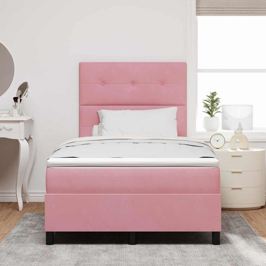 Boxspring bed met matras Roze 120 x 190 cm Fluweel