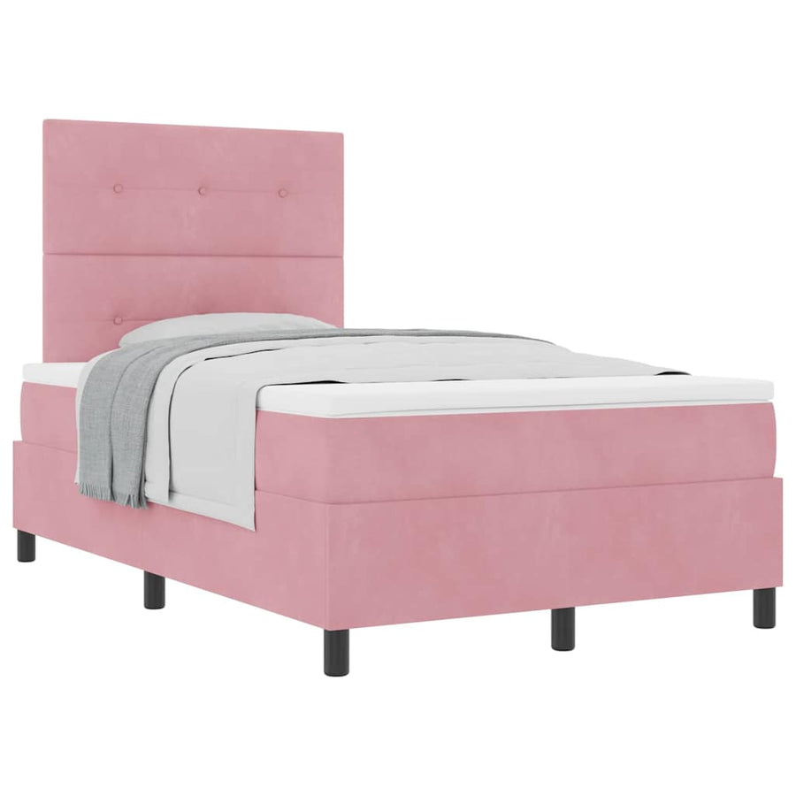 Boxspring bed met matras Roze 120 x 190 cm Fluweel