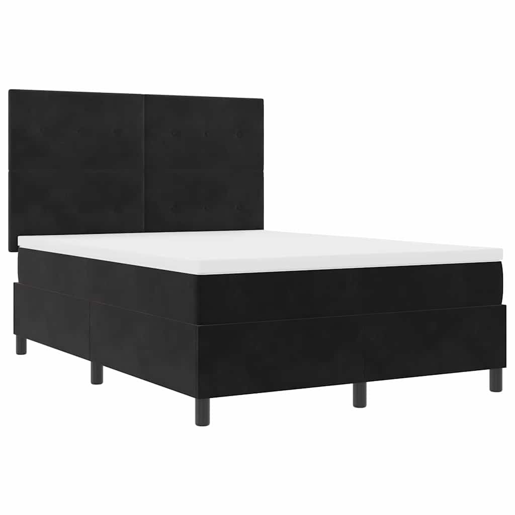 Boxspring bed met matras Zwart 140 x 190 cm Fluweel