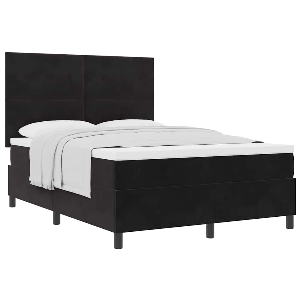 Boxspring bed met matras Zwart 140 x 190 cm Fluweel