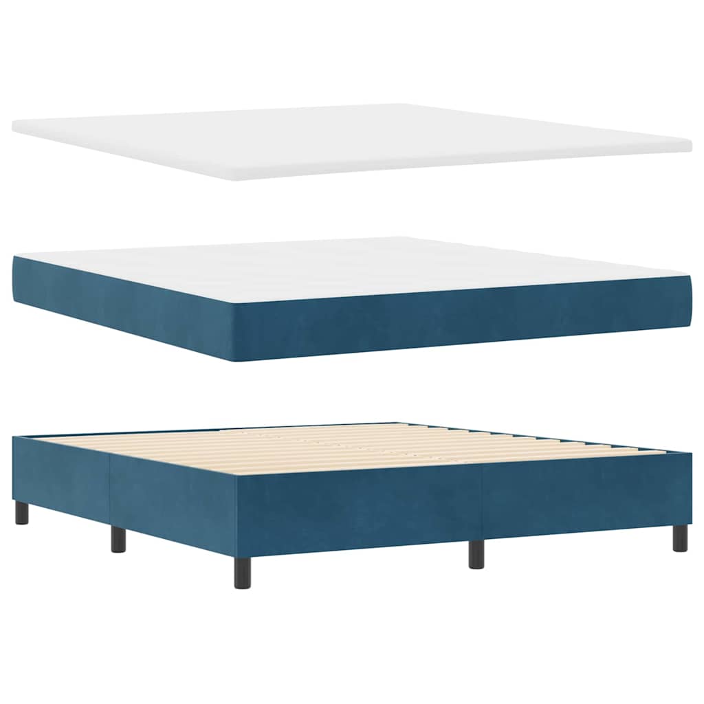 Boxspring bed met matras Donkerblauw 180 x 200 cm Fluweel