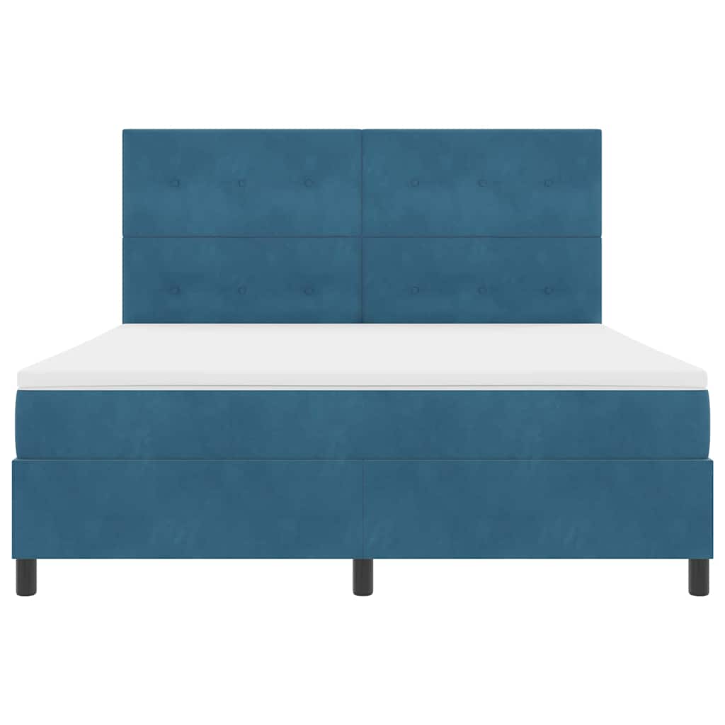 Boxspring bed met matras Donkerblauw 180 x 200 cm Fluweel