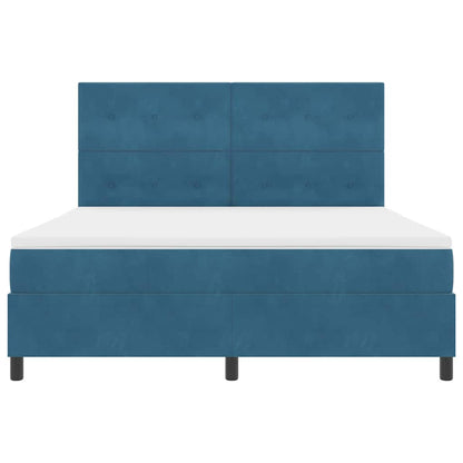 Boxspring bed met matras Donkerblauw 180 x 200 cm Fluweel
