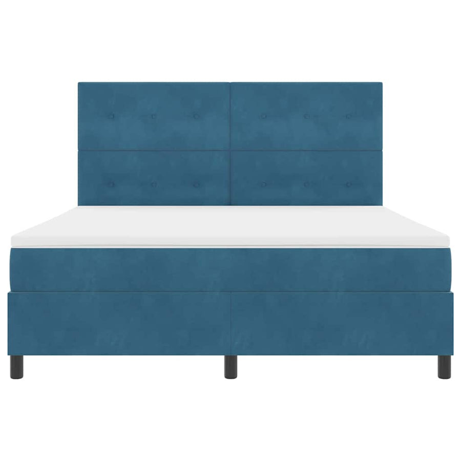 Boxspringbed met hoofdeinde Donkerblauw 180 x 200 cm Fluweel