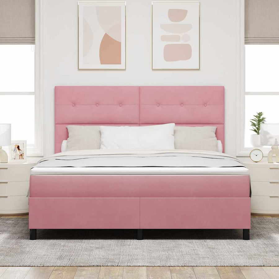 Boxspring bed met matras Roze 180 x 200 cm Fluweel