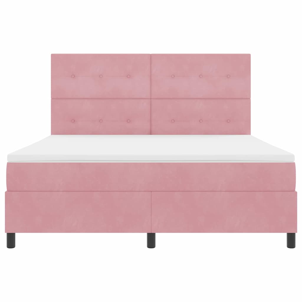 Boxspring bed met matras Roze 180 x 200 cm Fluweel