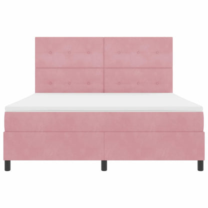 Boxspring bed met matras Roze 180 x 200 cm Fluweel