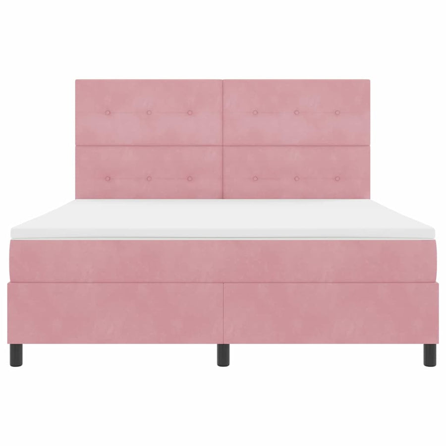 Boxspring bed met matras Roze 180 x 200 cm Fluweel