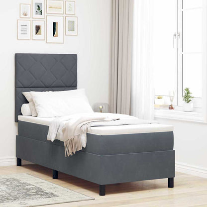 Boxspringbed met hoofdeinde Donkergrijs 80 x 200 cm Fluweel