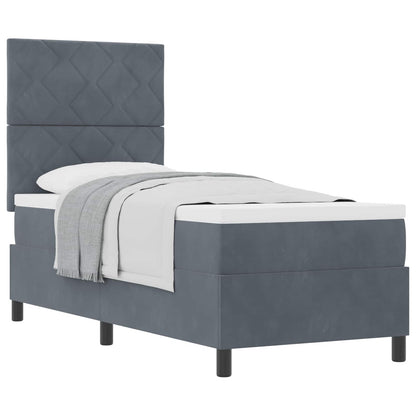 Boxspringbed met hoofdeinde Donkergrijs 80 x 200 cm Fluweel