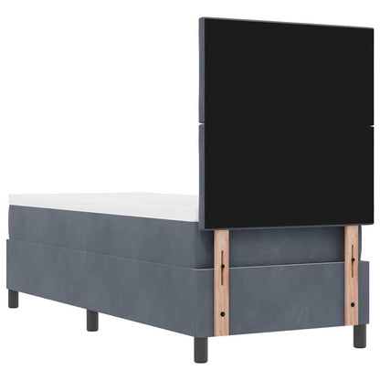 Boxspringbed met hoofdeinde Donkergrijs 80 x 200 cm Fluweel