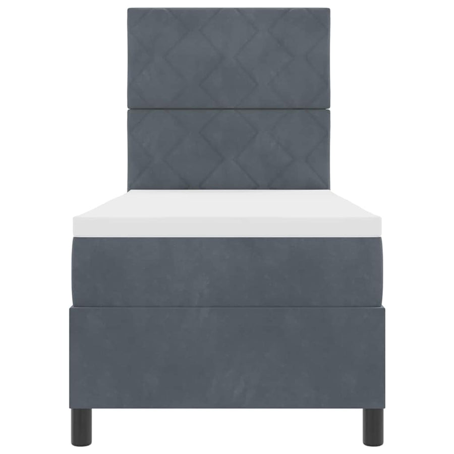 Boxspringbed met hoofdeinde Donkergrijs 80 x 200 cm Fluweel