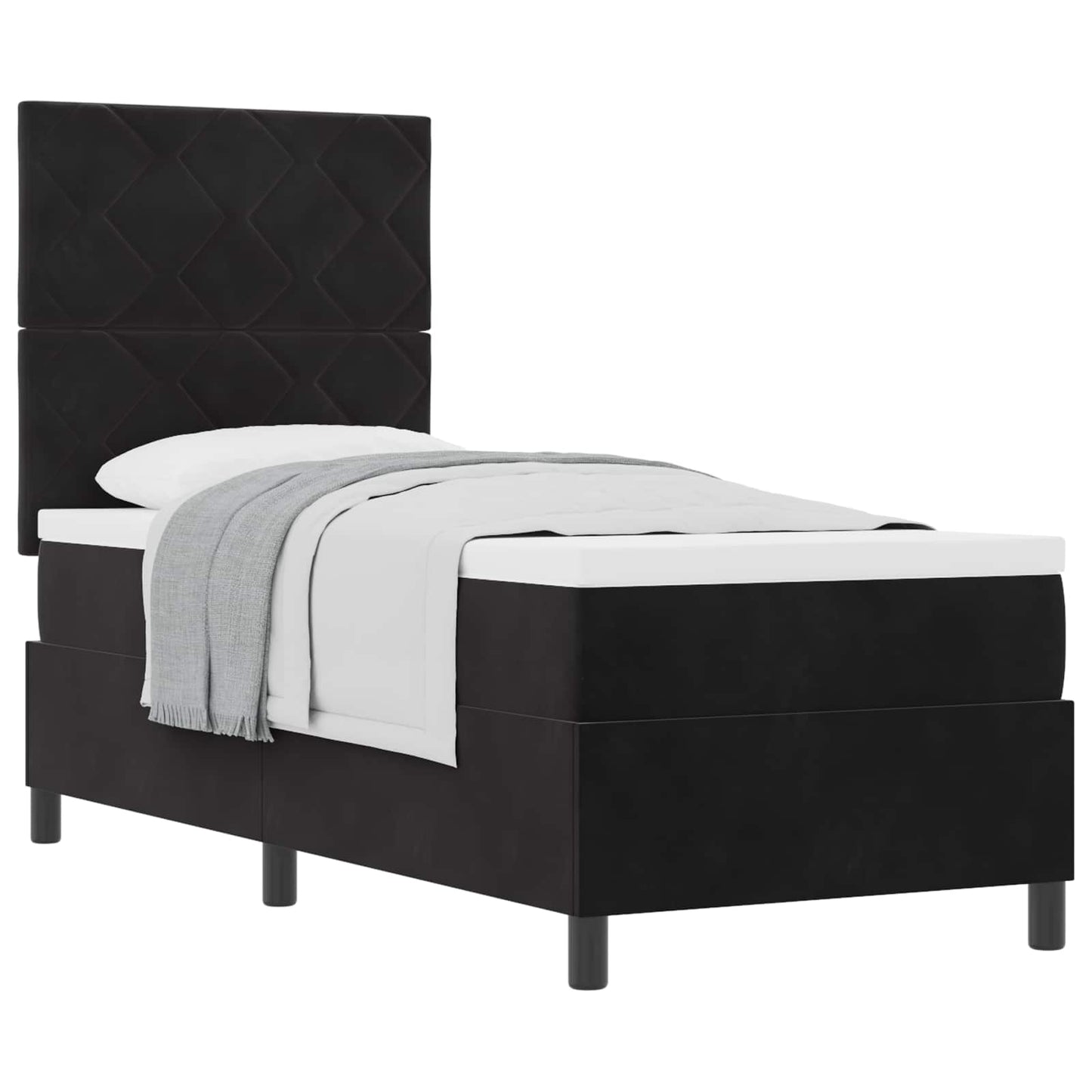 Boxspringbed met hoofdeinde Zwart 80 x 200 cm Fluweel