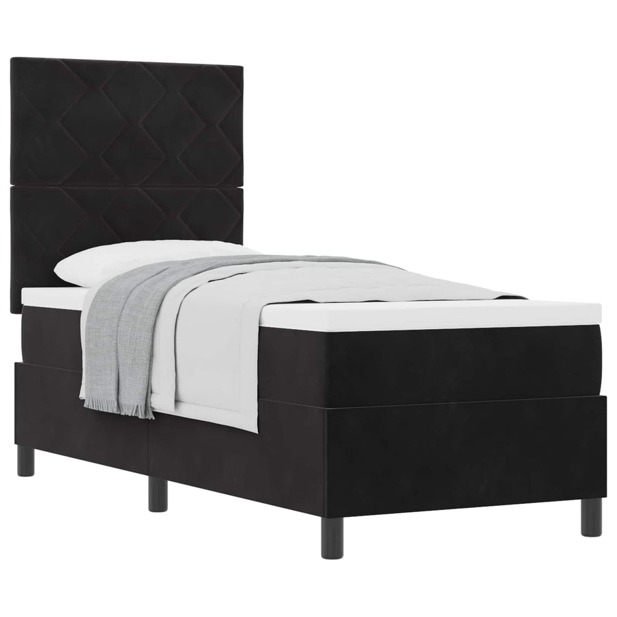 Boxspringbed met hoofdeinde Zwart 80 x 200 cm Fluweel