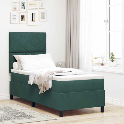 Boxspringbed met matras Donkergroen 80 x 200 cm Fluweel
