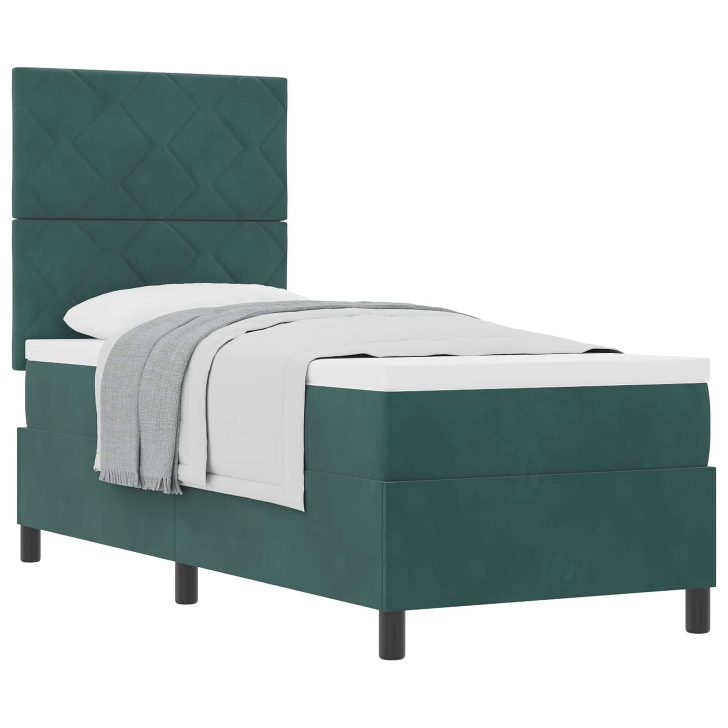 Boxspringbed met matras Donkergroen 80 x 200 cm Fluweel