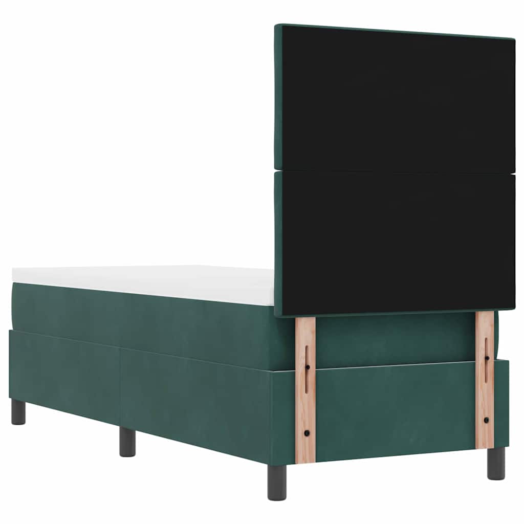 Boxspringbed met matras Donkergroen 80 x 200 cm Fluweel