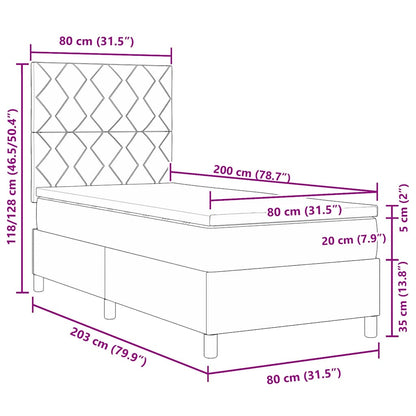 Boxspringbed met matras Donkergroen 80 x 200 cm Fluweel