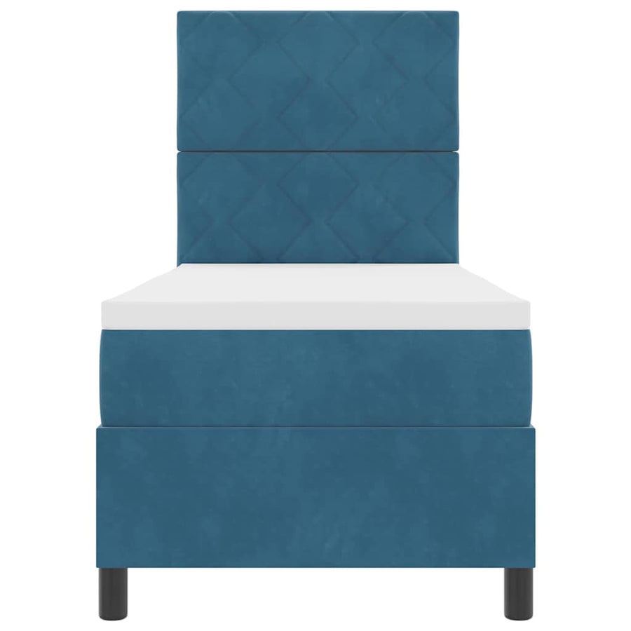 Boxspringbed met matras Donkerblauw 80 x 200 cm Stof