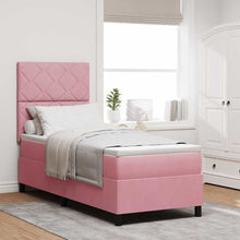 Boxspringbed met matras met hoofdeinde Roze 80 x 200 cm Stof
