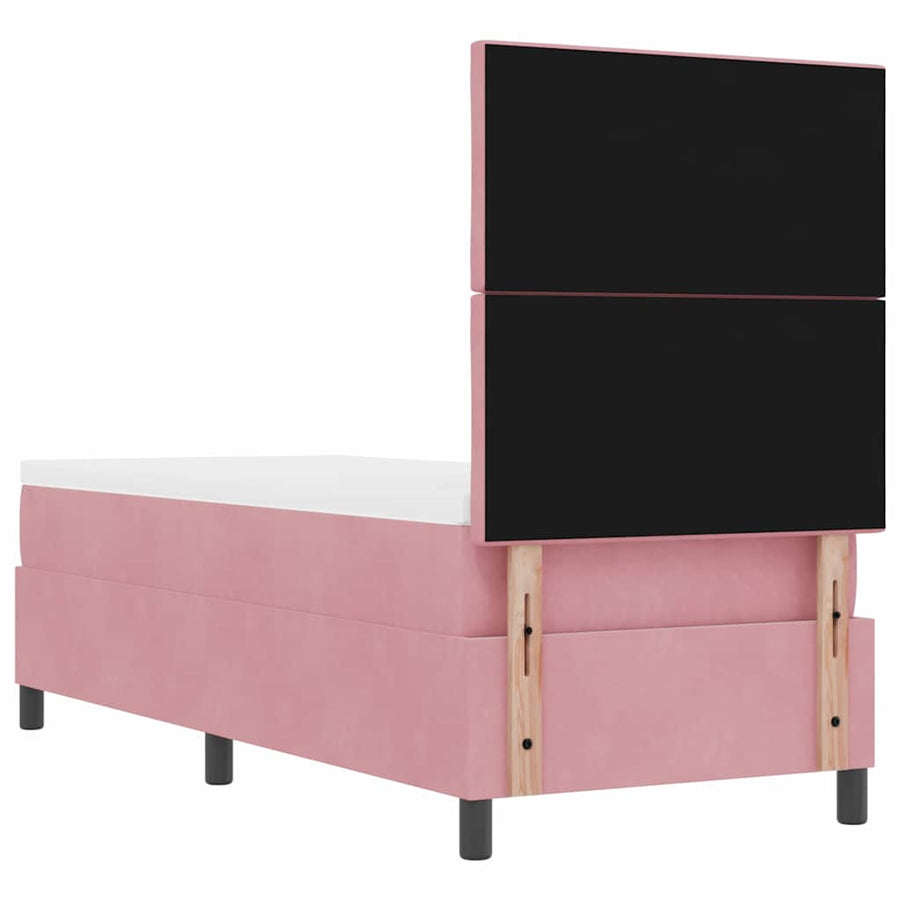 Boxspringbed met matras met hoofdeinde Roze 80 x 200 cm Stof