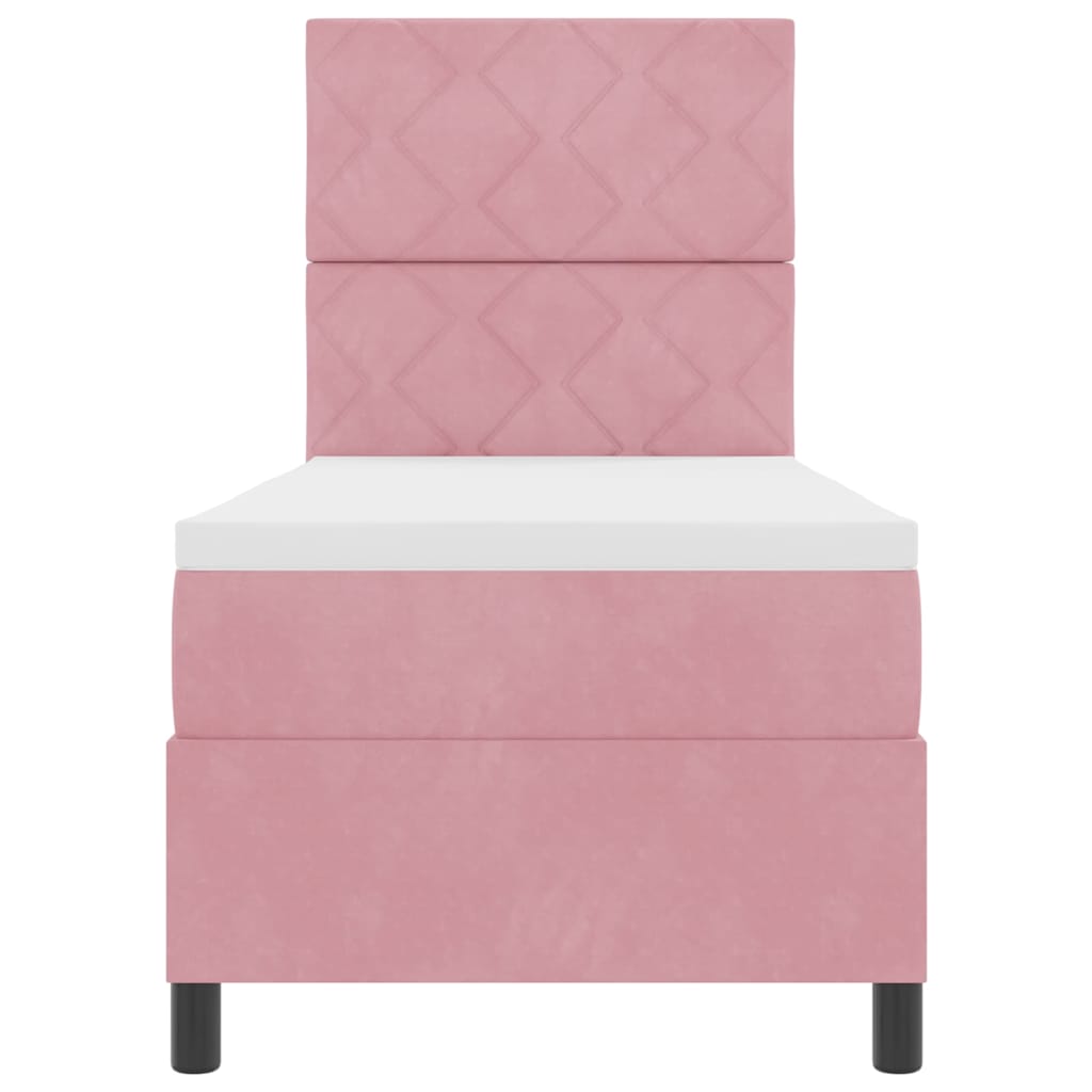 Boxspringbed met matras met hoofdeinde Roze 80 x 200 cm Stof