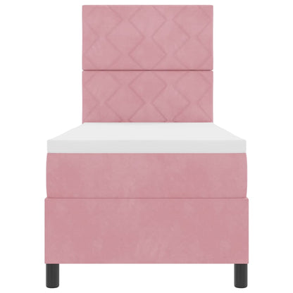 Boxspringbed met matras met hoofdeinde Roze 80 x 200 cm Stof