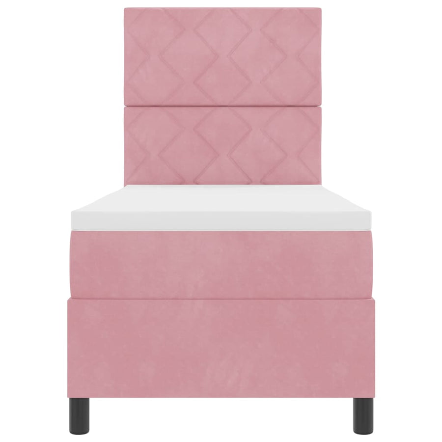 Boxspringbed met matras met hoofdeinde Roze 80 x 200 cm Stof