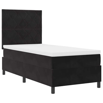 Boxspringbed met hoofdeinde Zwart 90 x 190 cm Fluweel