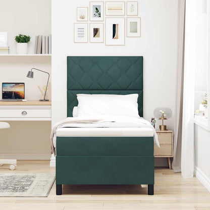 Boxspringbed met matras Donkergroen 90 x 200 cm Stof