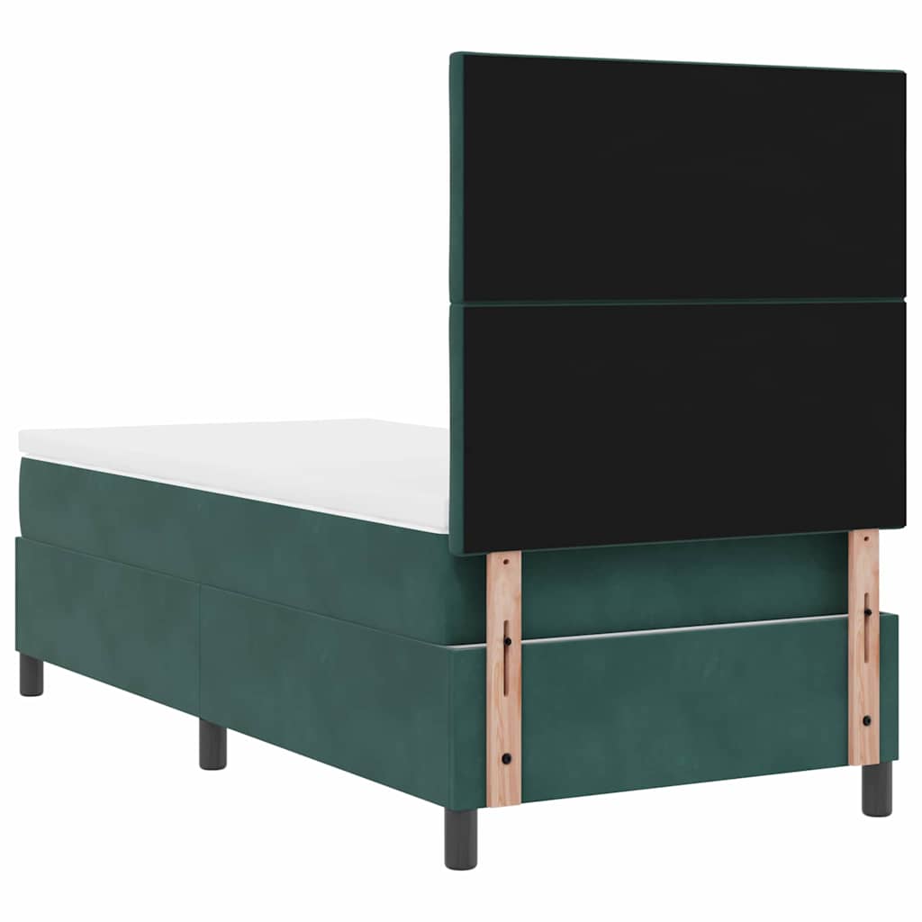 Boxspringbed met matras Donkergroen 90 x 200 cm Stof