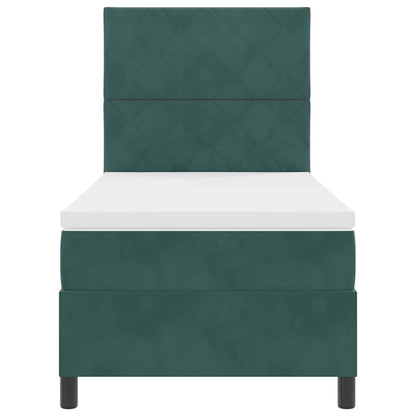 Boxspringbed met matras Donkergroen 90 x 200 cm Stof