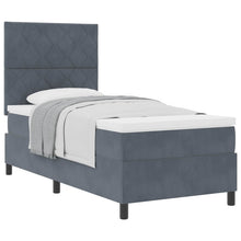 Boxspringbed met matras Donkergrijs 100 x 200 cm Fluweel