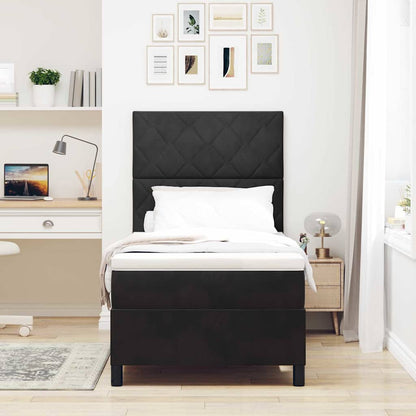 Boxspringbed met hoofdeinde Zwart 100 x 200 cm Fluweel
