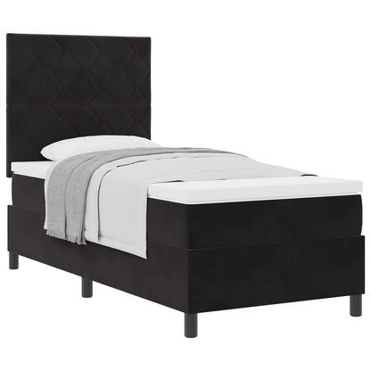 Boxspringbed met hoofdeinde Zwart 100 x 200 cm Fluweel