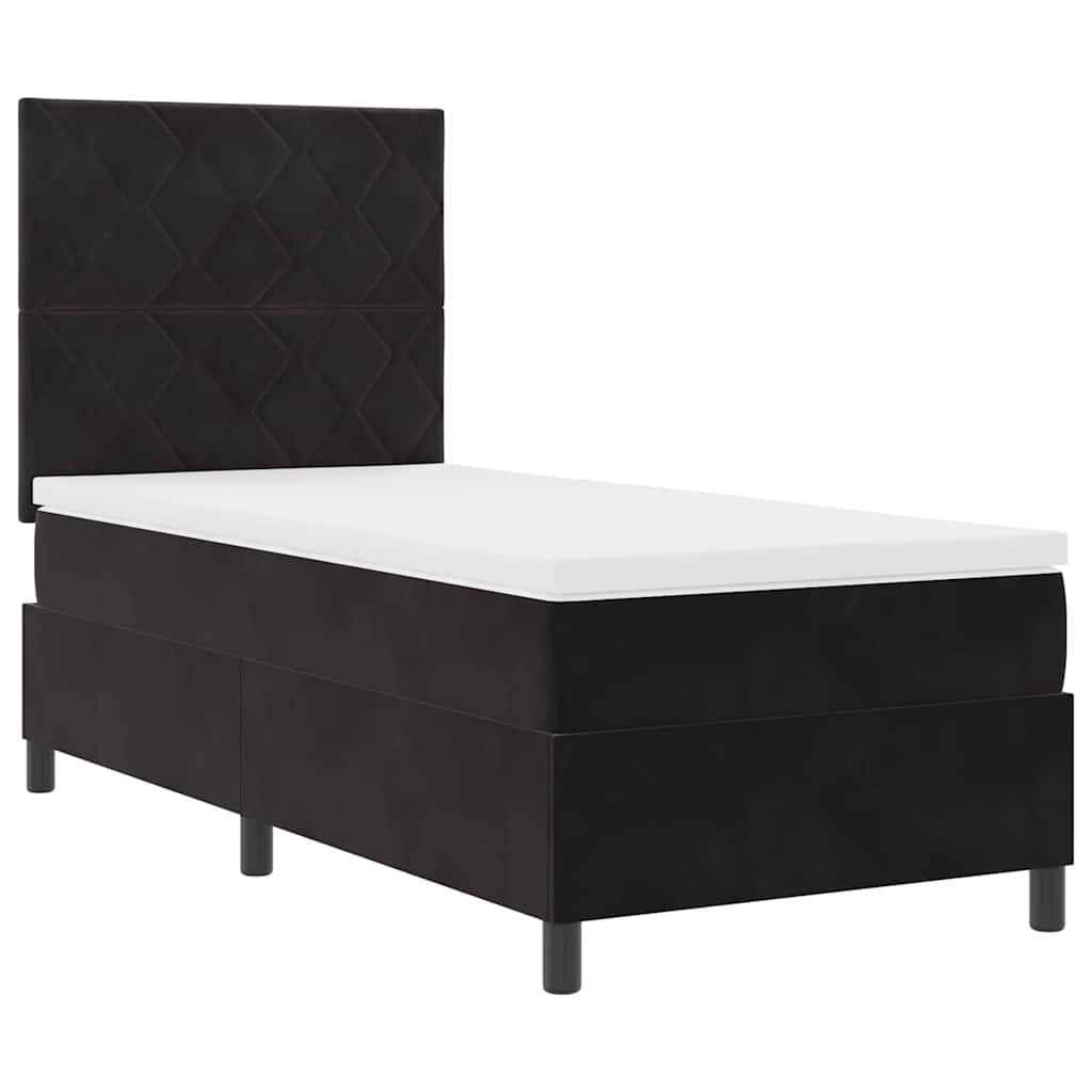 Boxspringbed met hoofdeinde Zwart 100 x 200 cm Fluweel