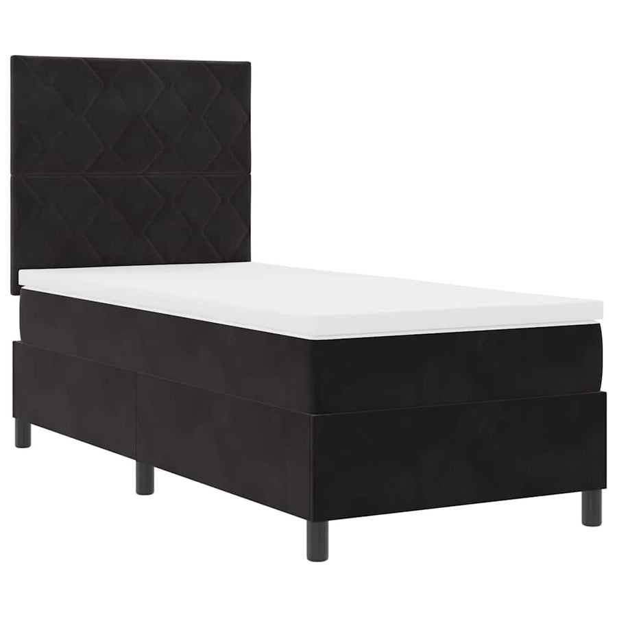 Boxspringbed met hoofdeinde Zwart 100 x 200 cm Fluweel
