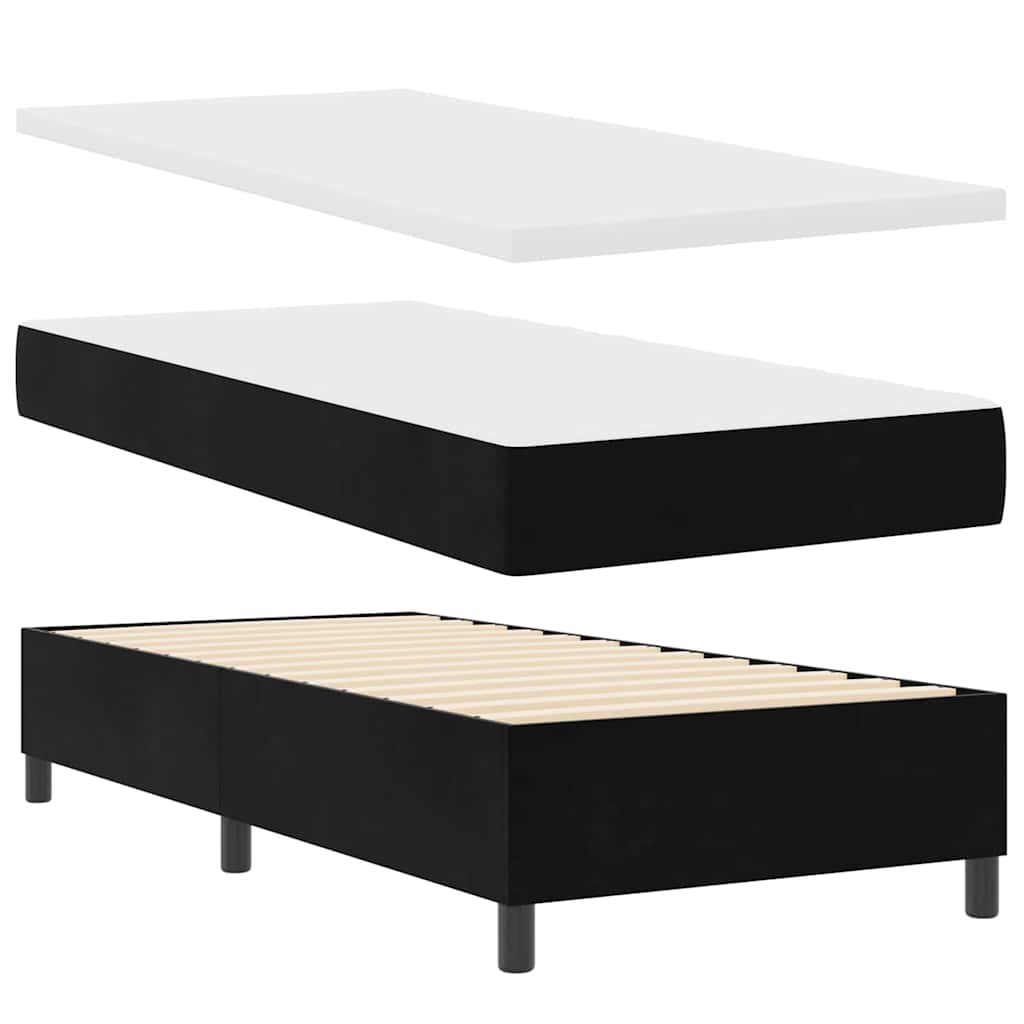 Boxspringbed met hoofdeinde Zwart 100 x 200 cm Fluweel