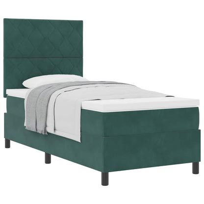 Boxspringbed met hoofdeinde Donkergroen 100 x 200 cm Fluweel