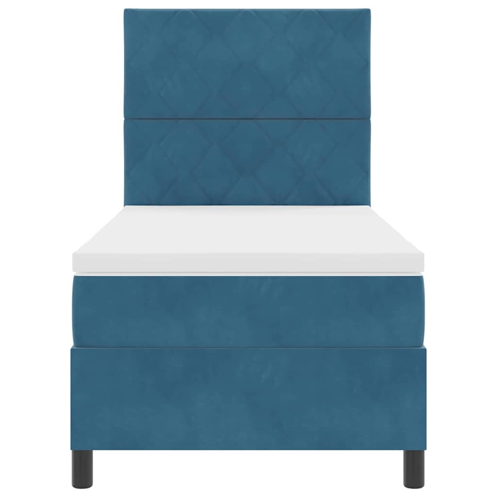 Boxspringbed met matras Donkerblauw 100 x 200 cm Stof