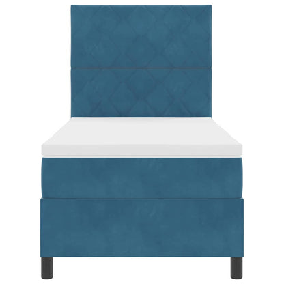 Boxspringbed met matras Donkerblauw 100 x 200 cm Stof