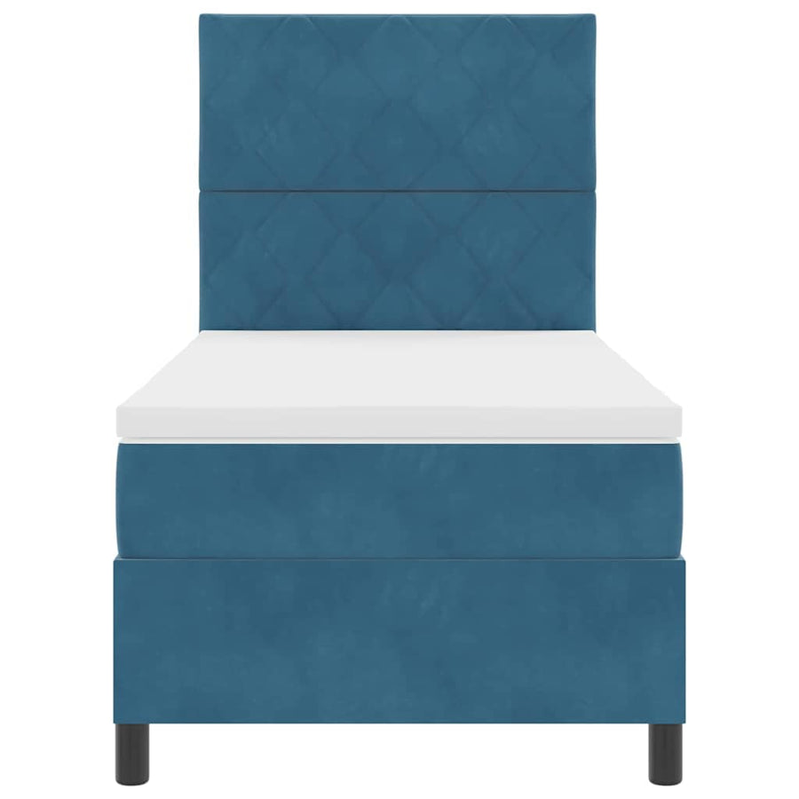 Boxspringbed met matras Donkerblauw 100 x 200 cm Stof