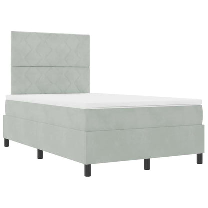 Boxspringbed met hoofdeinde Lichtgrijs 120 x 190 cm Fluweel