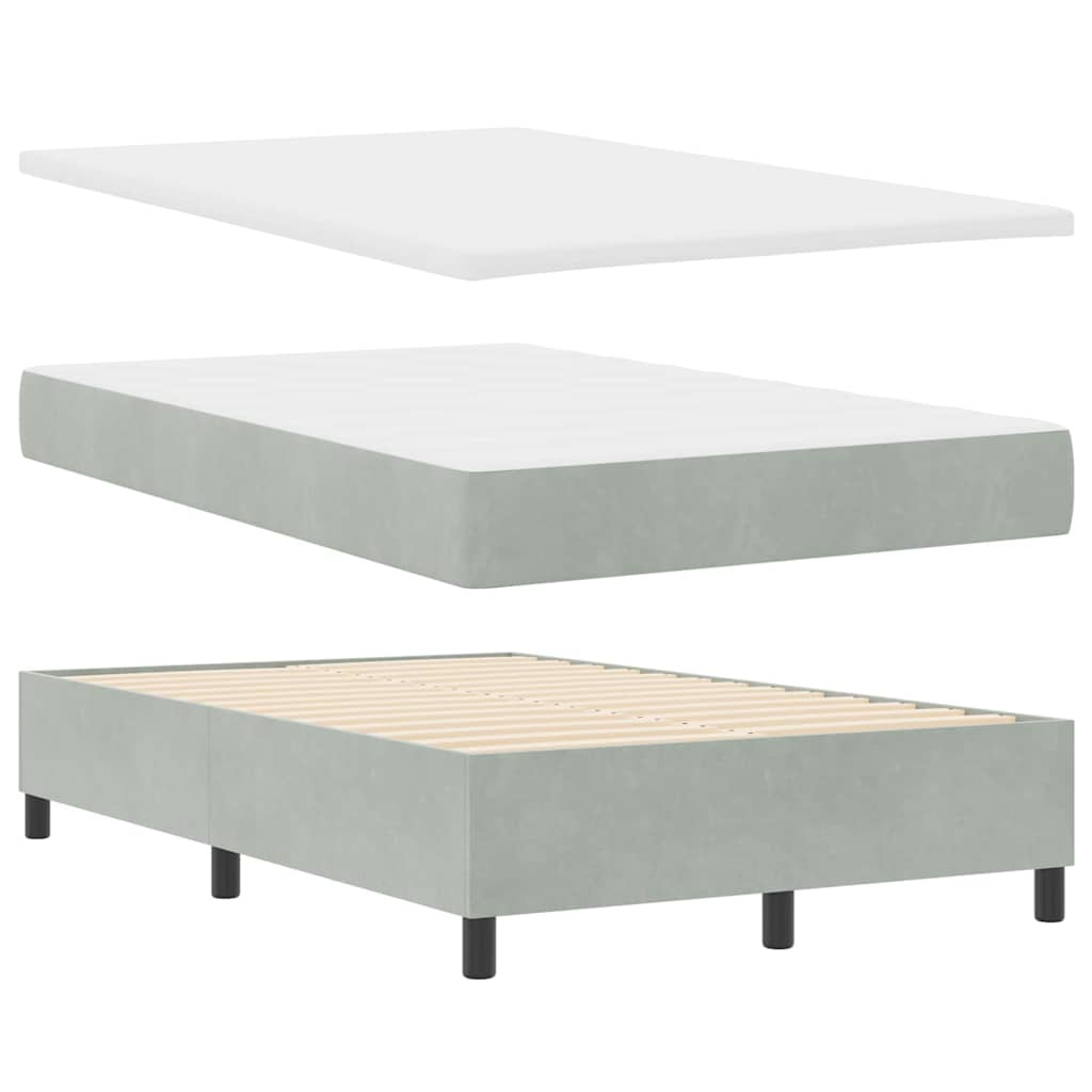 Boxspringbed met hoofdeinde Lichtgrijs 120 x 190 cm Fluweel