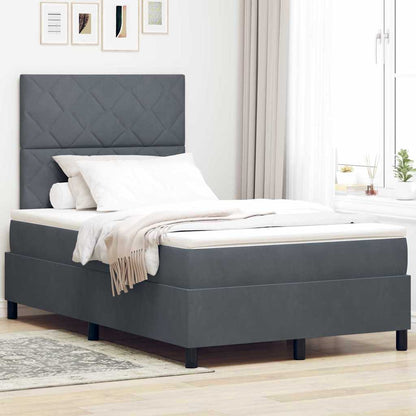 Boxspringbed met matras Donkergrijs 120 x 190 cm Fluweel