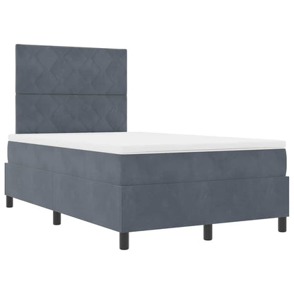 Boxspringbed met matras Donkergrijs 120 x 190 cm Fluweel